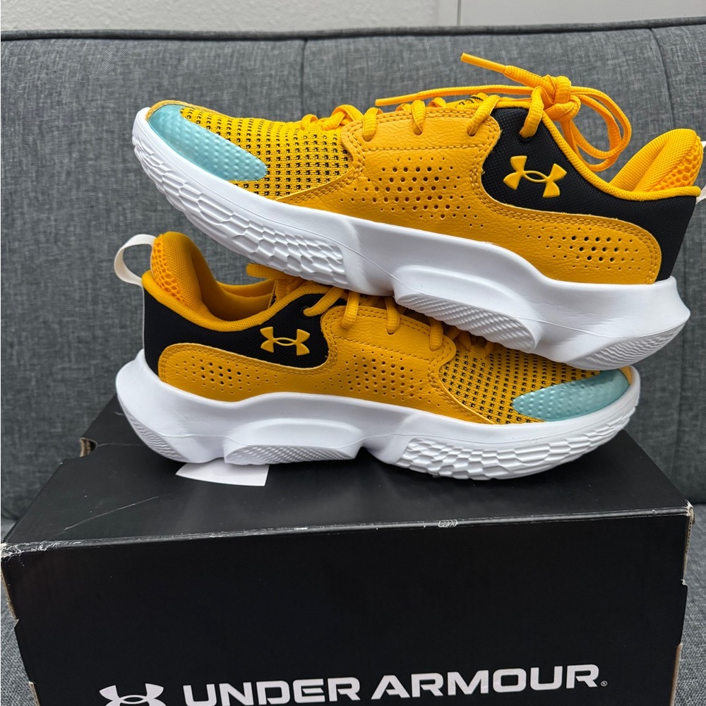 Under Armour Uni-sex Basketball Sneakers - Yellow, Black, and Teal